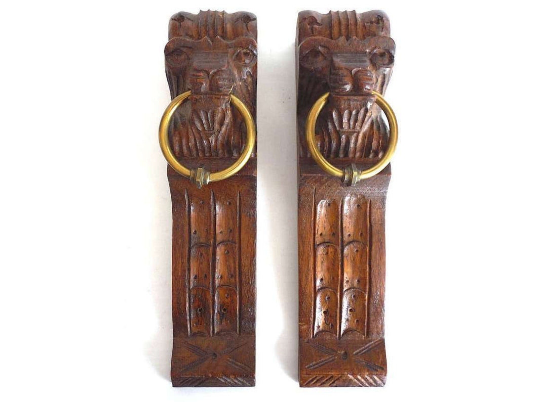 Corbels Antique Set Of 2 Wooden Corbels Carved Wood Corbels