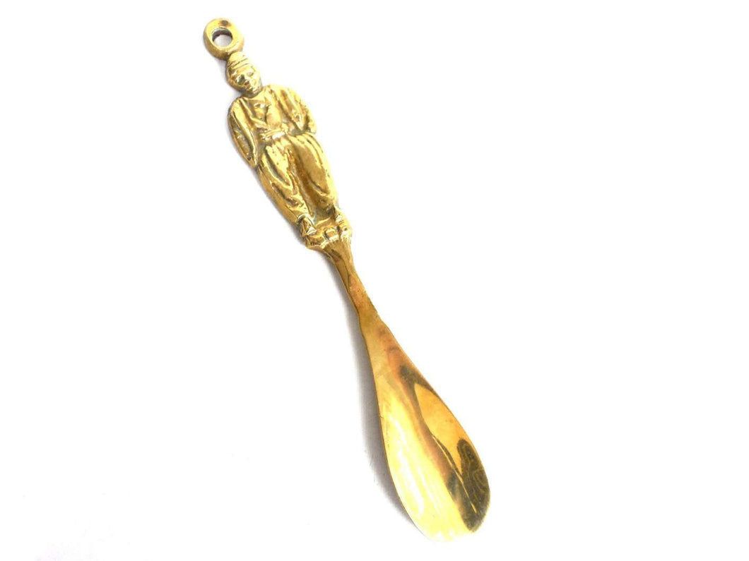 Shoe Horn. Shoe Spoon. Antique brass 