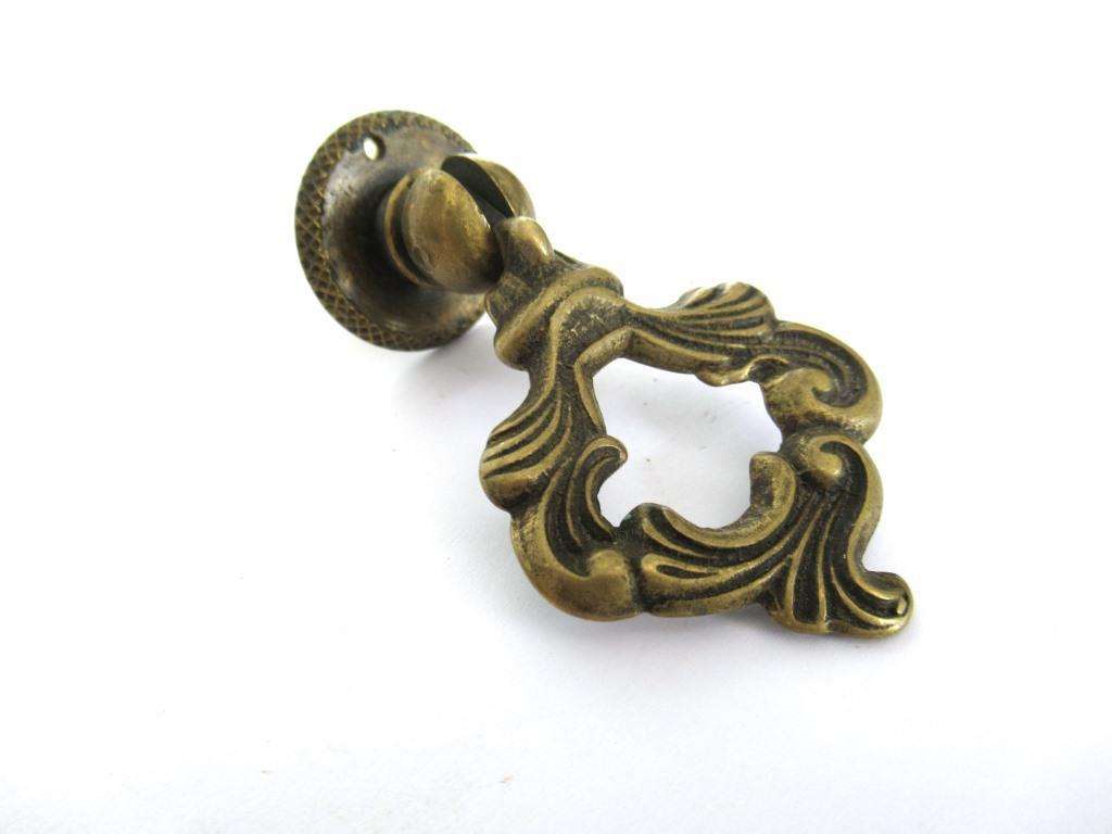 Antique Solid Brass Drawer Pull Drop Ring Drawer Handle