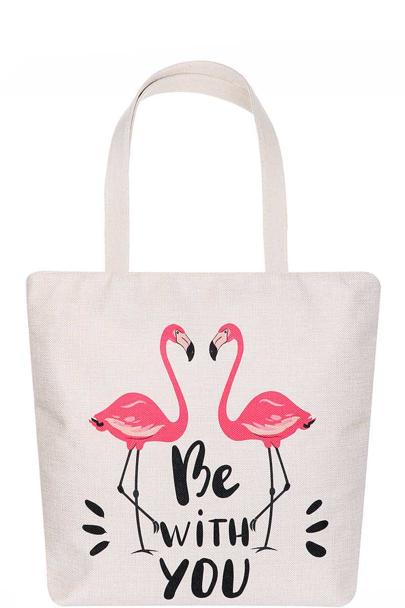 Flamingo Print Tote Bag