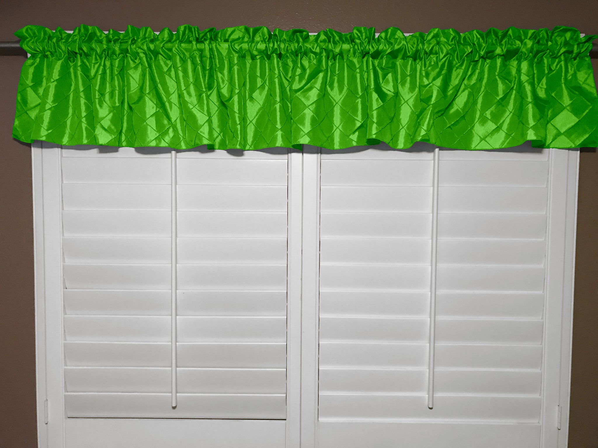 Magnificent lime green window valance Pintuck Window Valance 52 Wide Lime Green Lovemyfabric