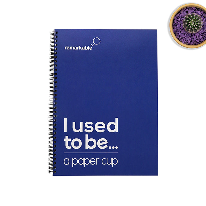 A4 Recycled Paper and Coffee Cup Notebook, recycled, eco, environmental, circular economy, green product - Remarkable