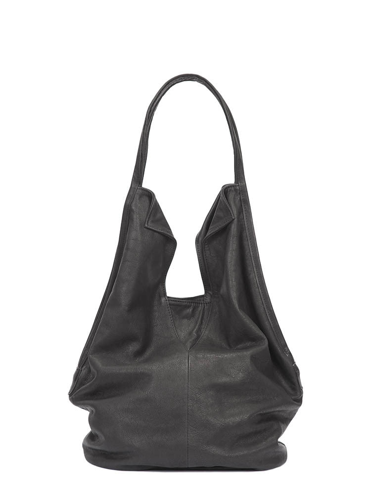 Classic Modern Black Leather Tote Bag - Charley – lady bird bags