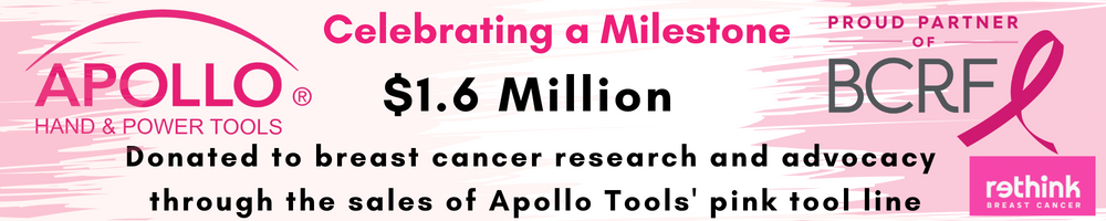 Apollo Tools donate to breast cancer research with the every purchase from the pink tool line