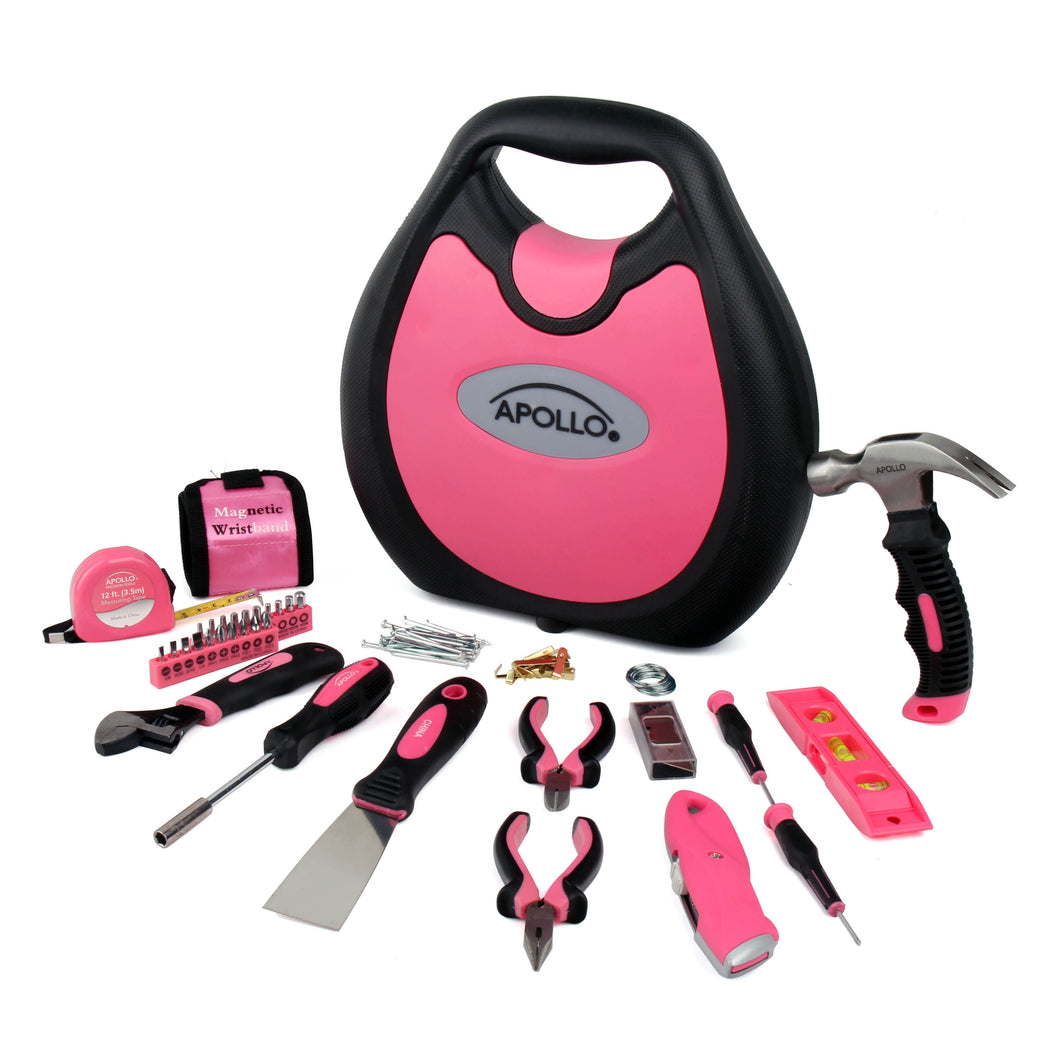 Household Tool Kit in a stylish pink case – Apollo Tools