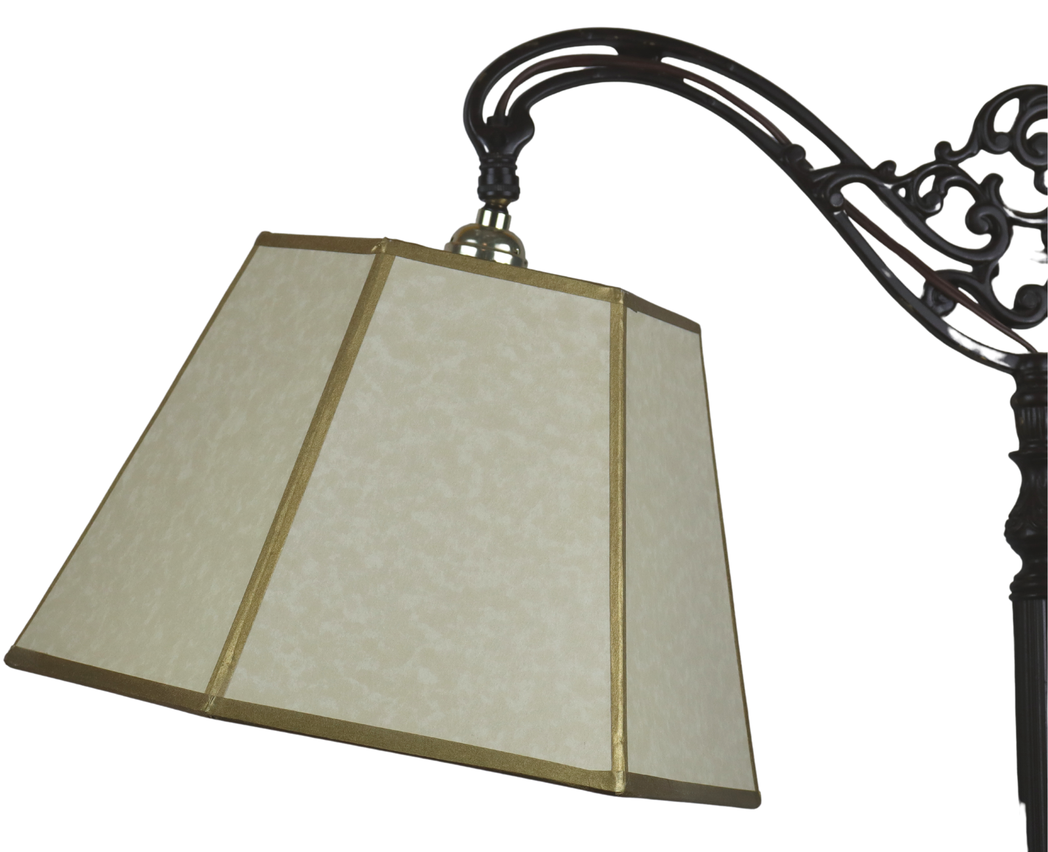 Off White Gold Lined Panel 10 Inch Hex Uno Lamp Shade