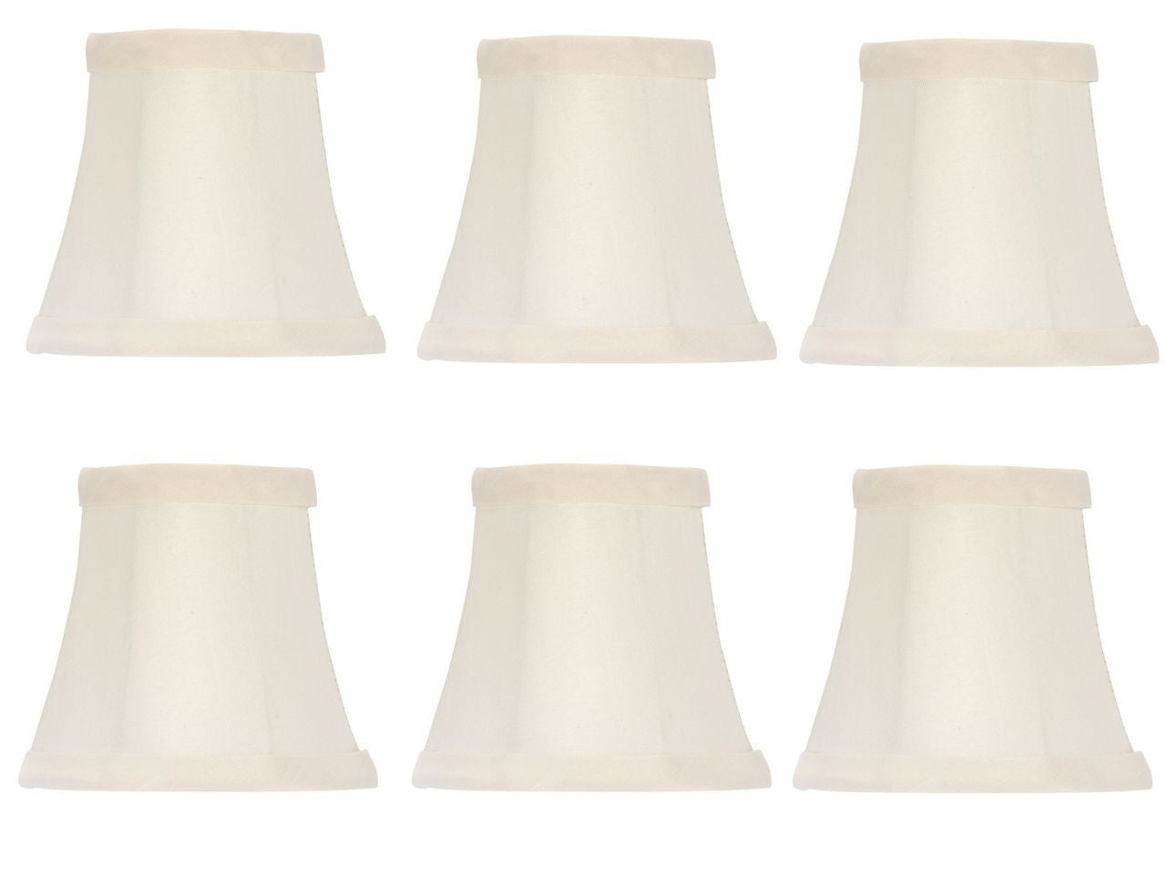 Chandelier Lamp Shades Clip On 4 Inch White Silk Set Of Six Clips