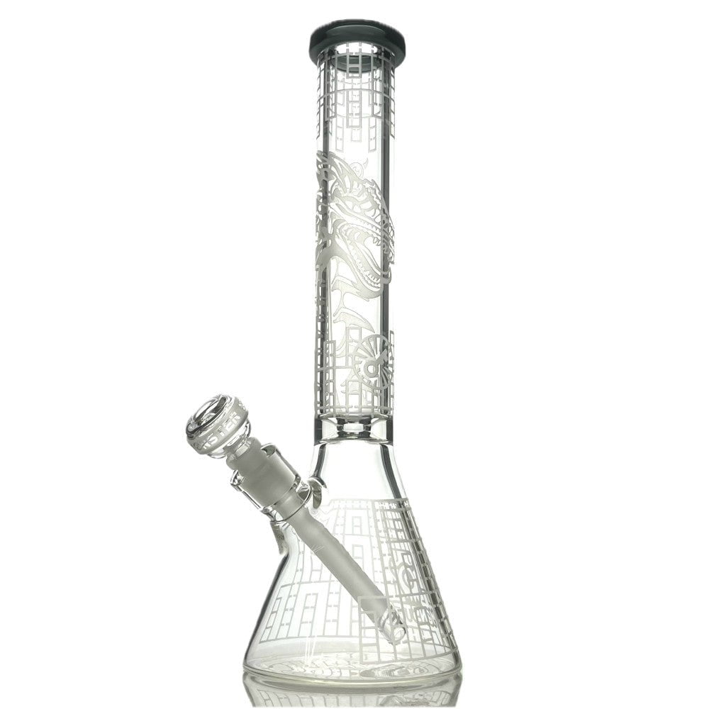 Etched Dragon Beaker Bong - Fat Buddha Glass product image