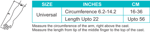 cast cover arm size chart