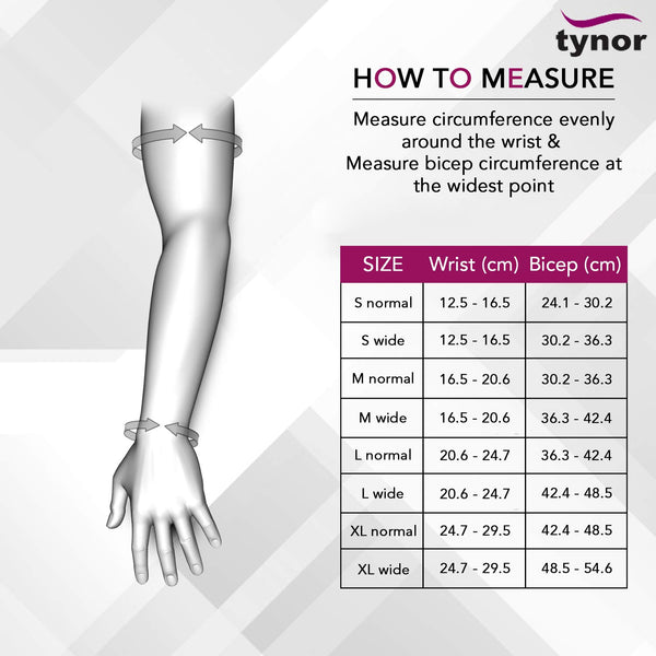Tynor Compression Garment Arm Sleeve size
