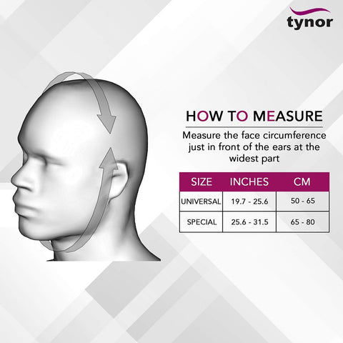 Face Compression Garment (Face Open Hood) size chart
