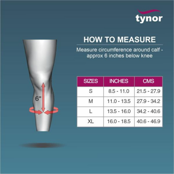 Leg traction Brace Size chart