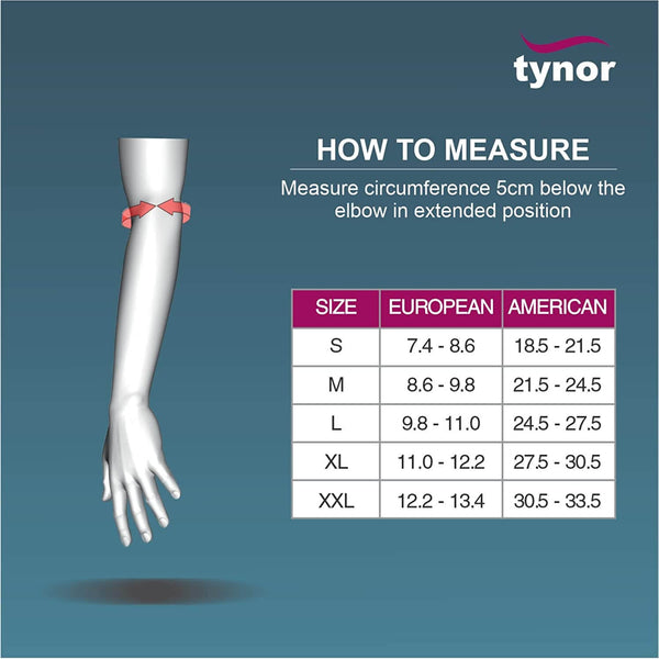 Elbow Support Urbane (Latex-free) Size Chart