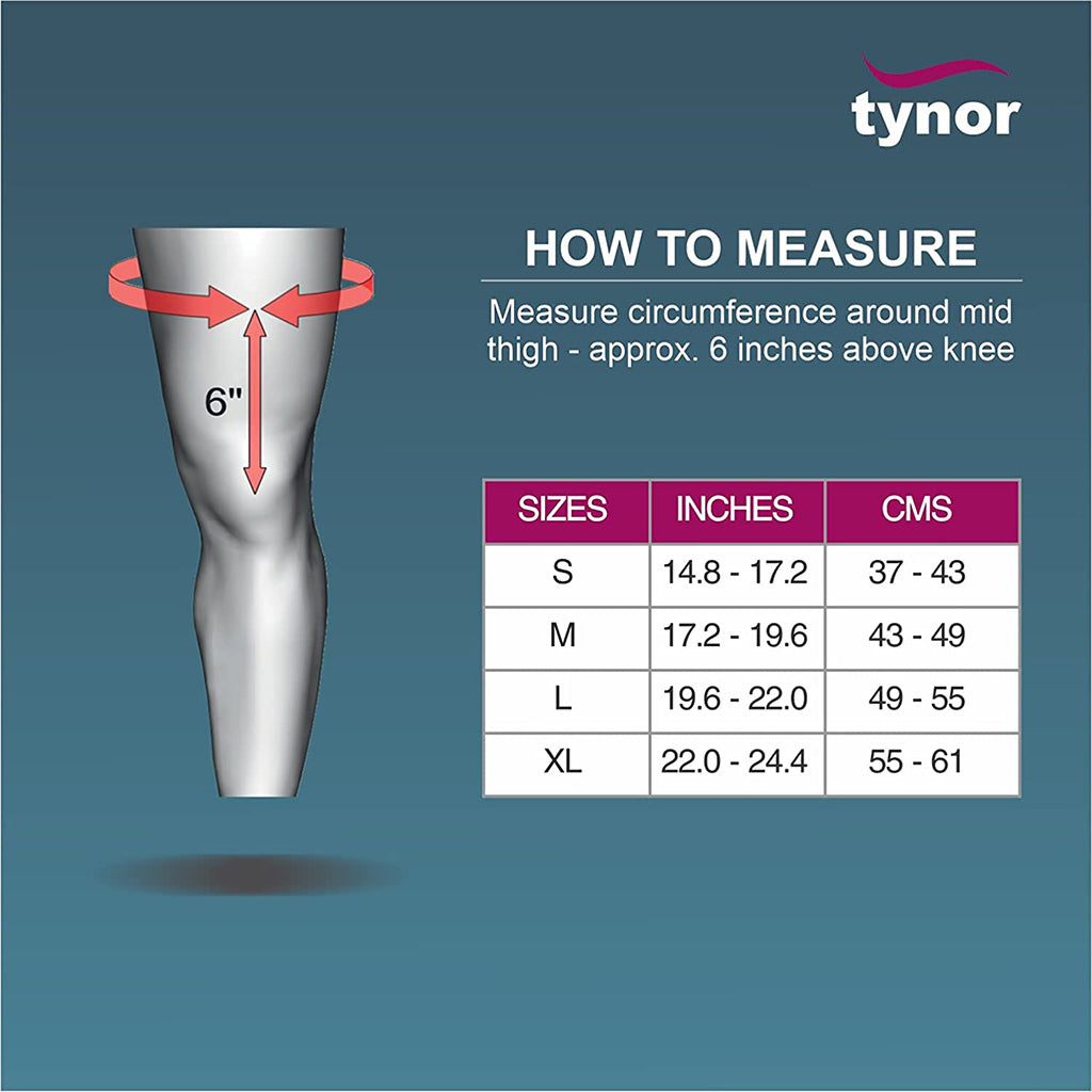 Thigh/Hamstring Support size chart tynor