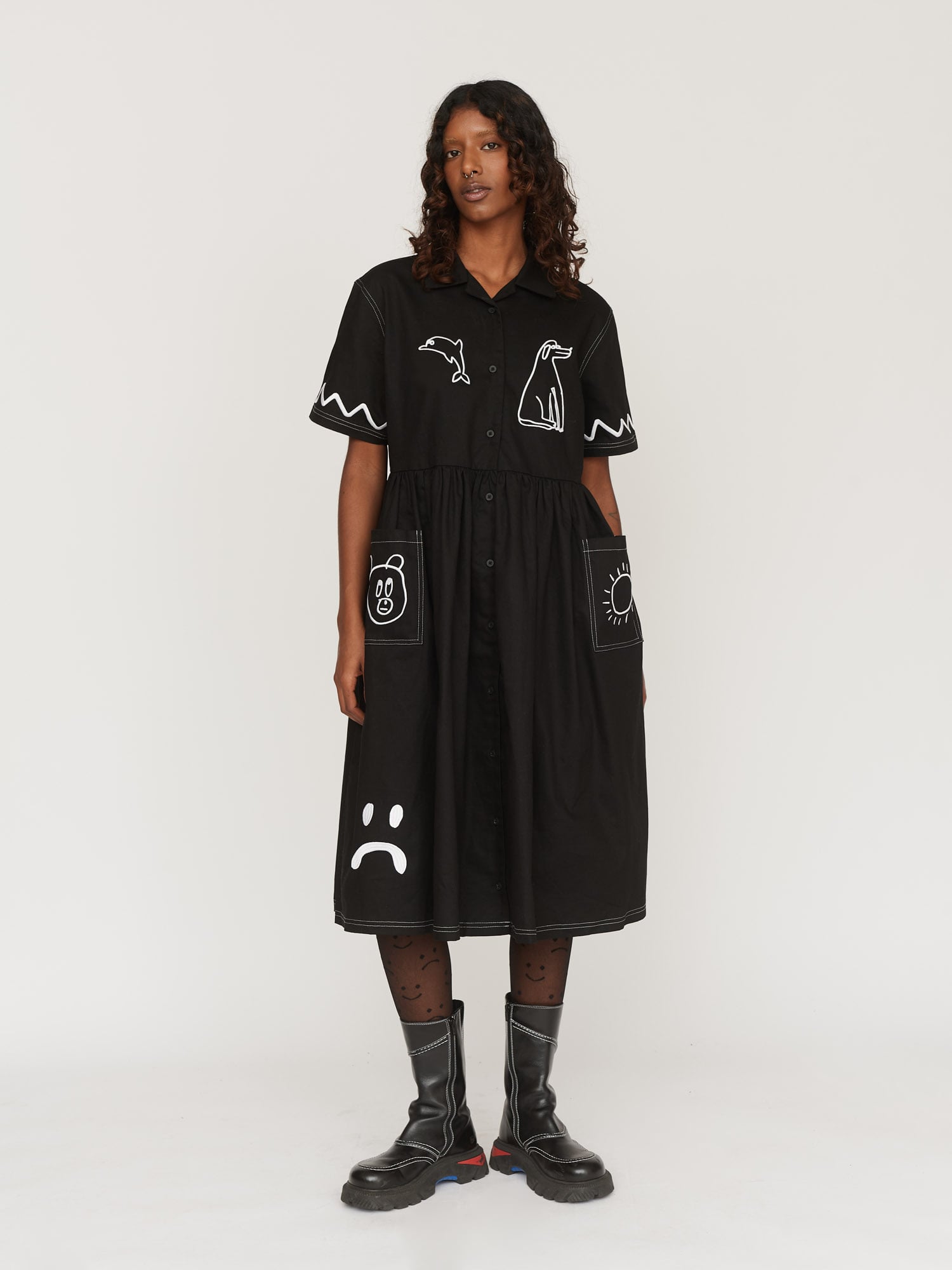 Image of Feeling Fine Smock Shirt Dress