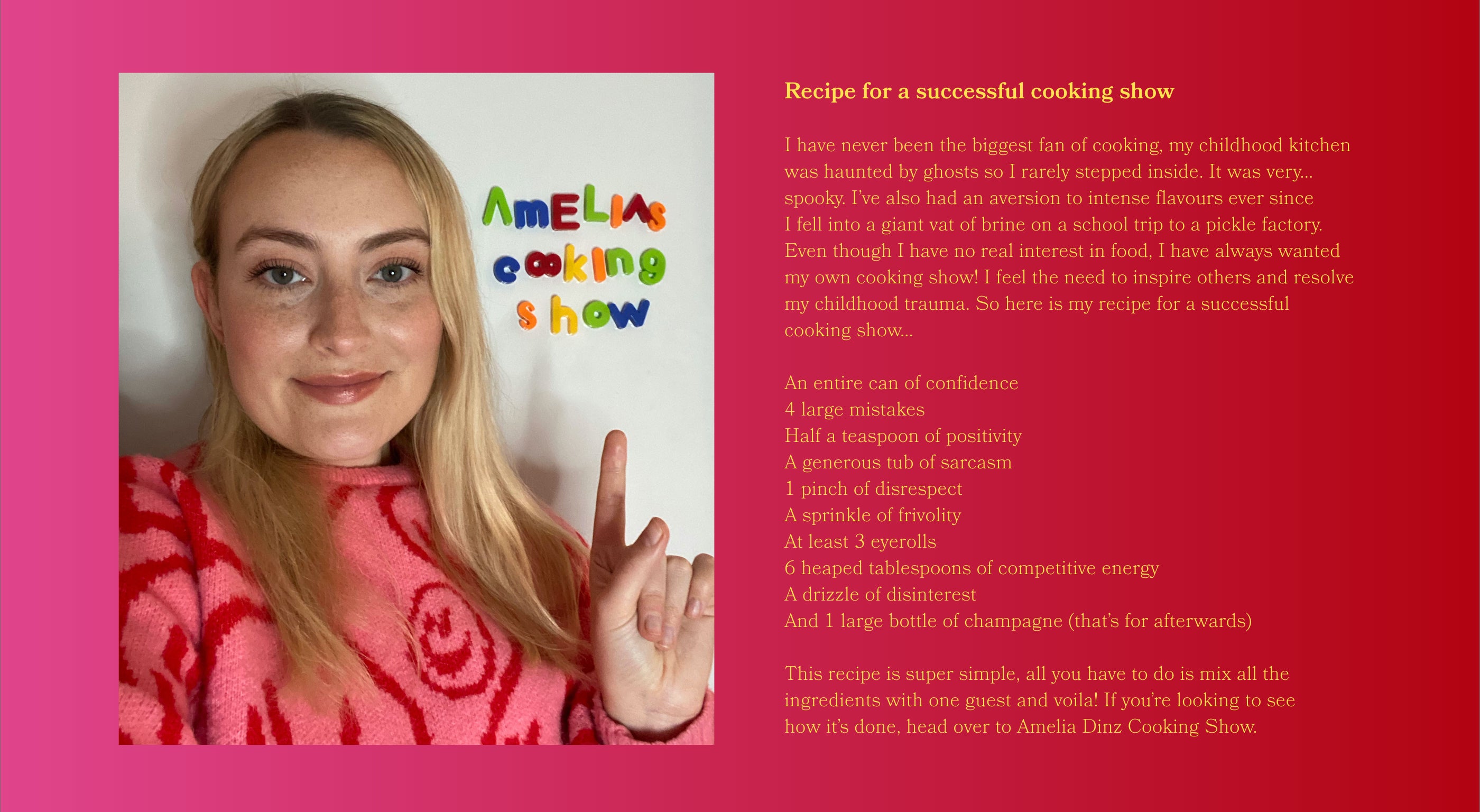 Amelia's cooking show