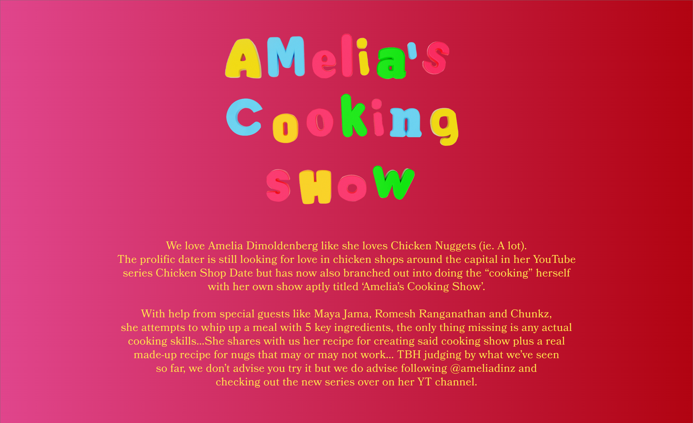 Amelia's cooking show