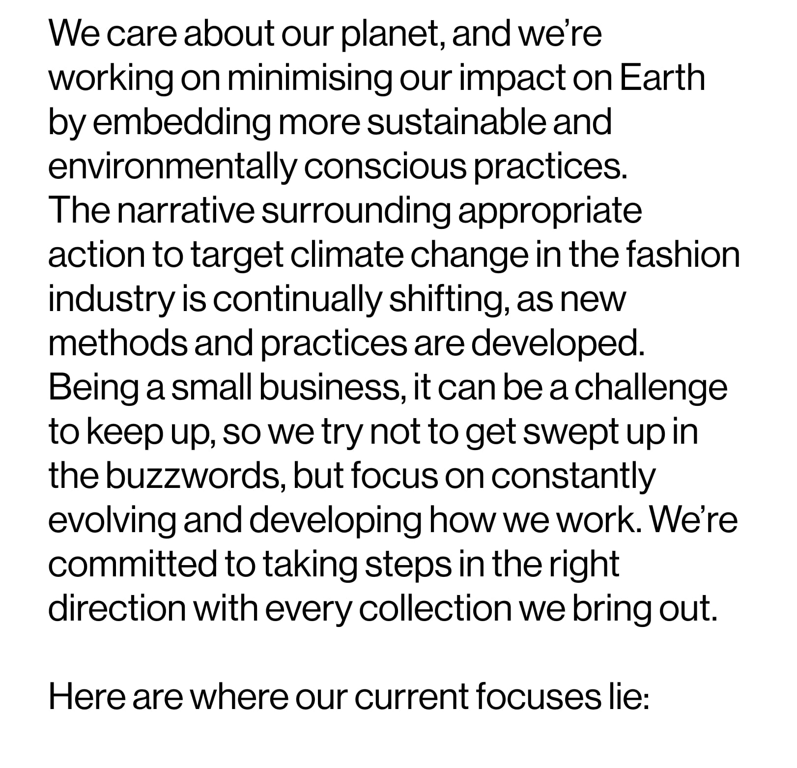 Our Brand Responsibility: Planet