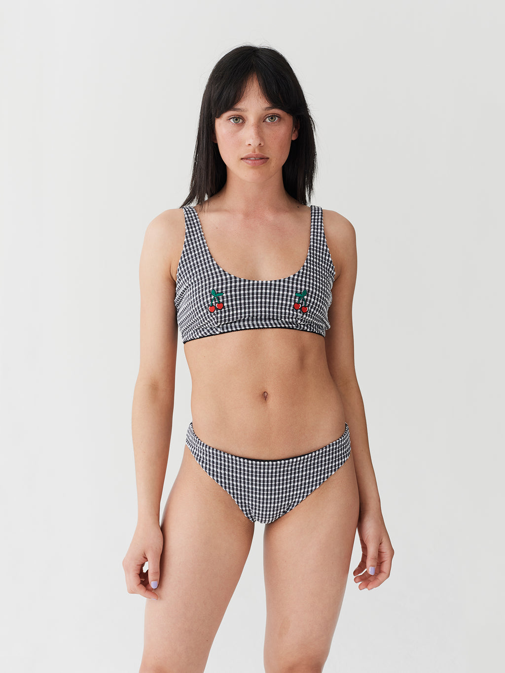 gingham swim bottoms