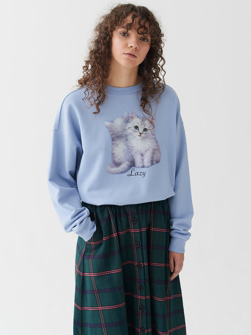 lazy oaf eyes crop sweatshirt