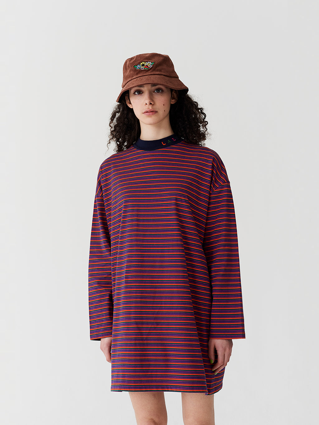 striped oversized t shirt dress