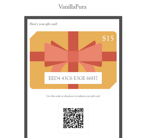 Opened gift card image