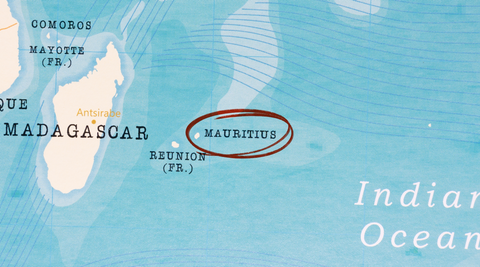 Mauritius on a map