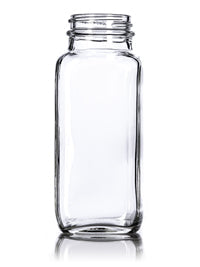 16 oz Clear Glass French Square Bottles