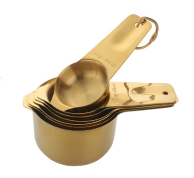 Season and Stir™ Gold Stainless Steel Measuring Cups Set - Homerely