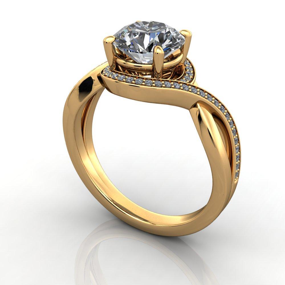 Leila Bypass Halo Engagement Ring (setting only) - Soha ...