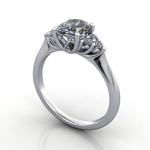 Diamond Cluster Engagement Ring Set - The Flora Ring Set