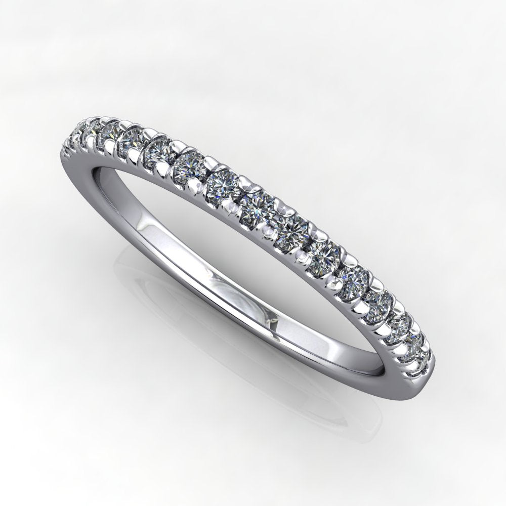 14k White Gold 1 4cttw French Pave Set Diamond Wedding Band Mullen Brothers
