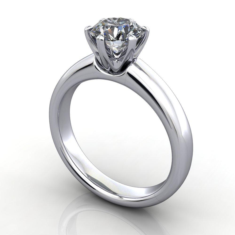 Cleo Six-Prong Solitaire Engagement Ring (setting only) - Soha Diamond Co.™