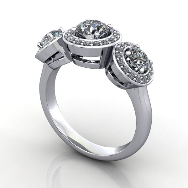 Raine Three-Stone Infinity Inspired Engagement Ring (Setting Only) Platinum