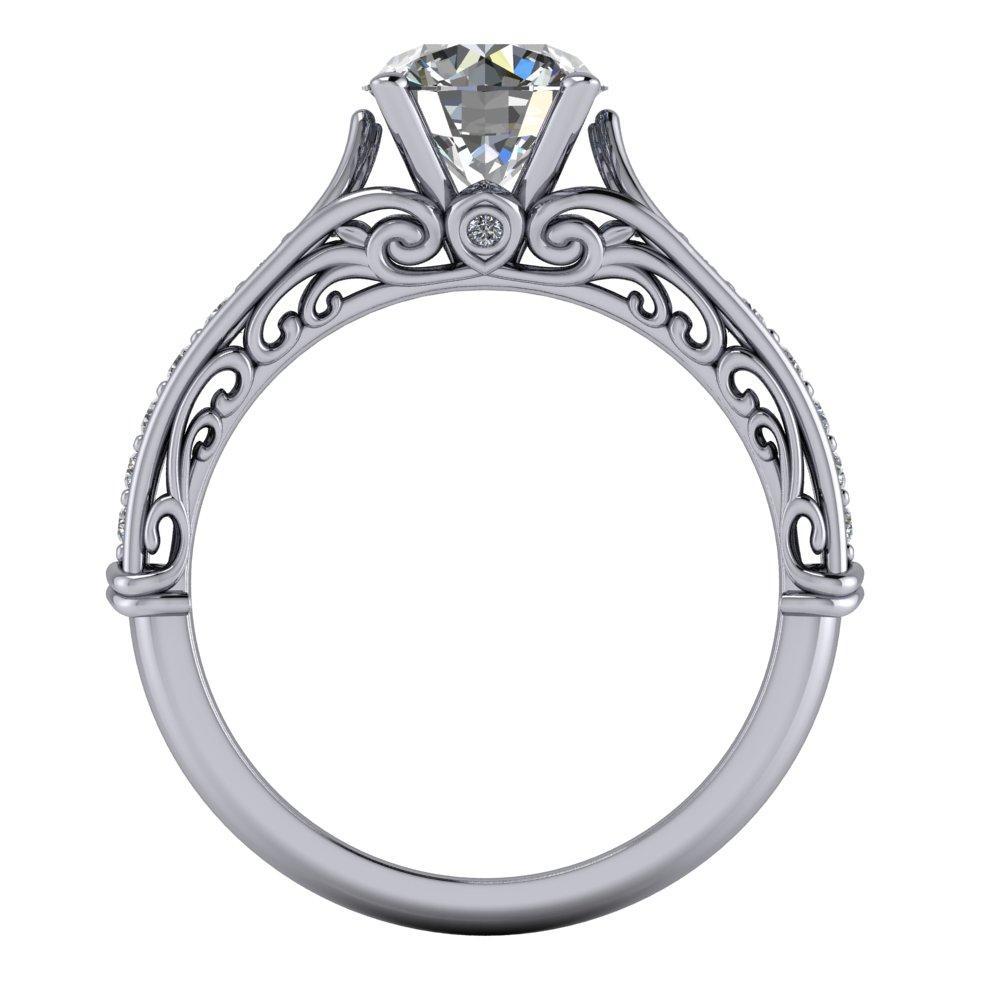 Elizabeth Solitaire Vintage-Inspired Engagement Ring (setting only ...