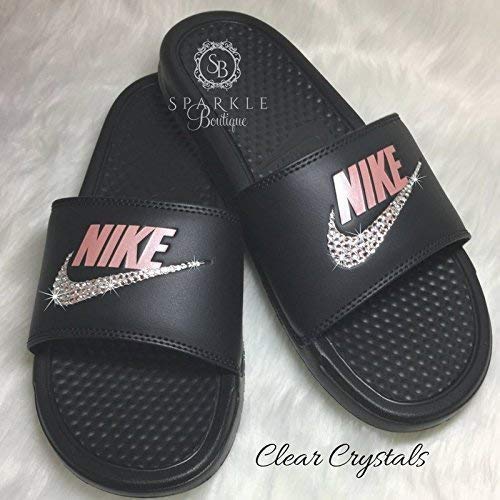 sparkly nike slides