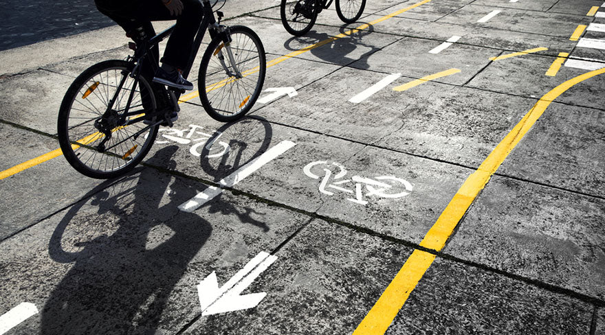 bikes in bicycle lane road