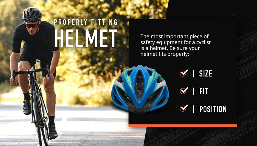 properly fitting helmet graphic