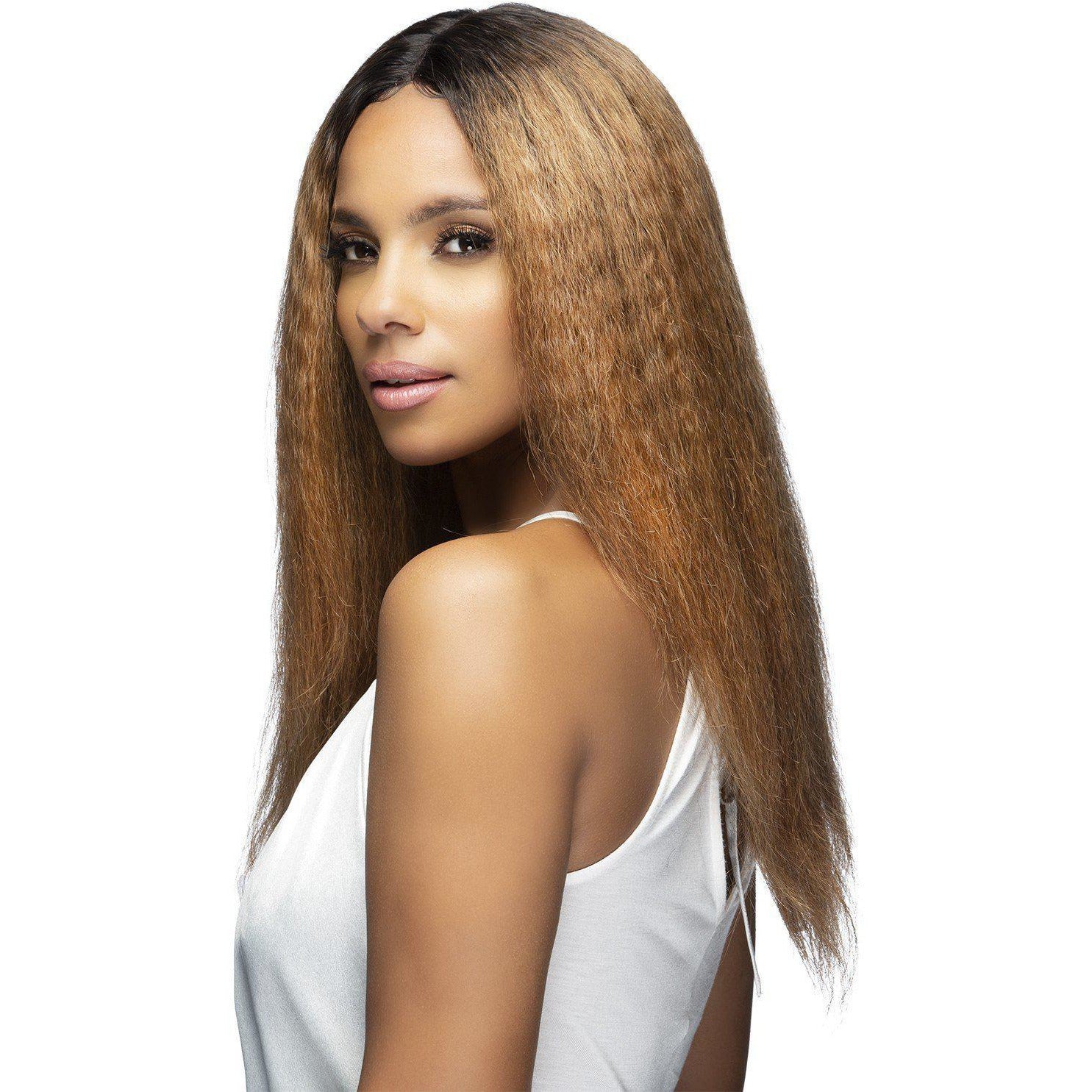 Emerson 21 Layered Crimps Remi Human Hair Lace Front Wig Vivica Fox