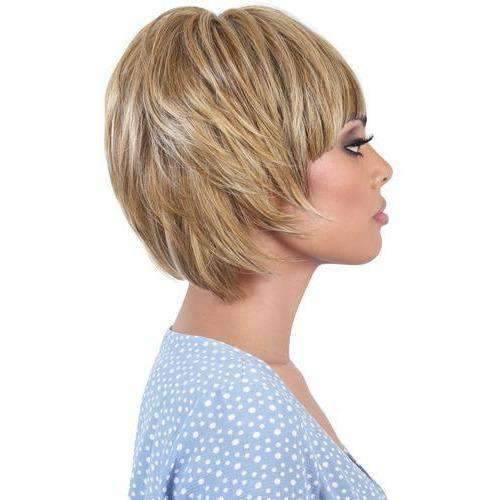 Hb Glen Short Length Straight Human Hair Blend Wig Motown