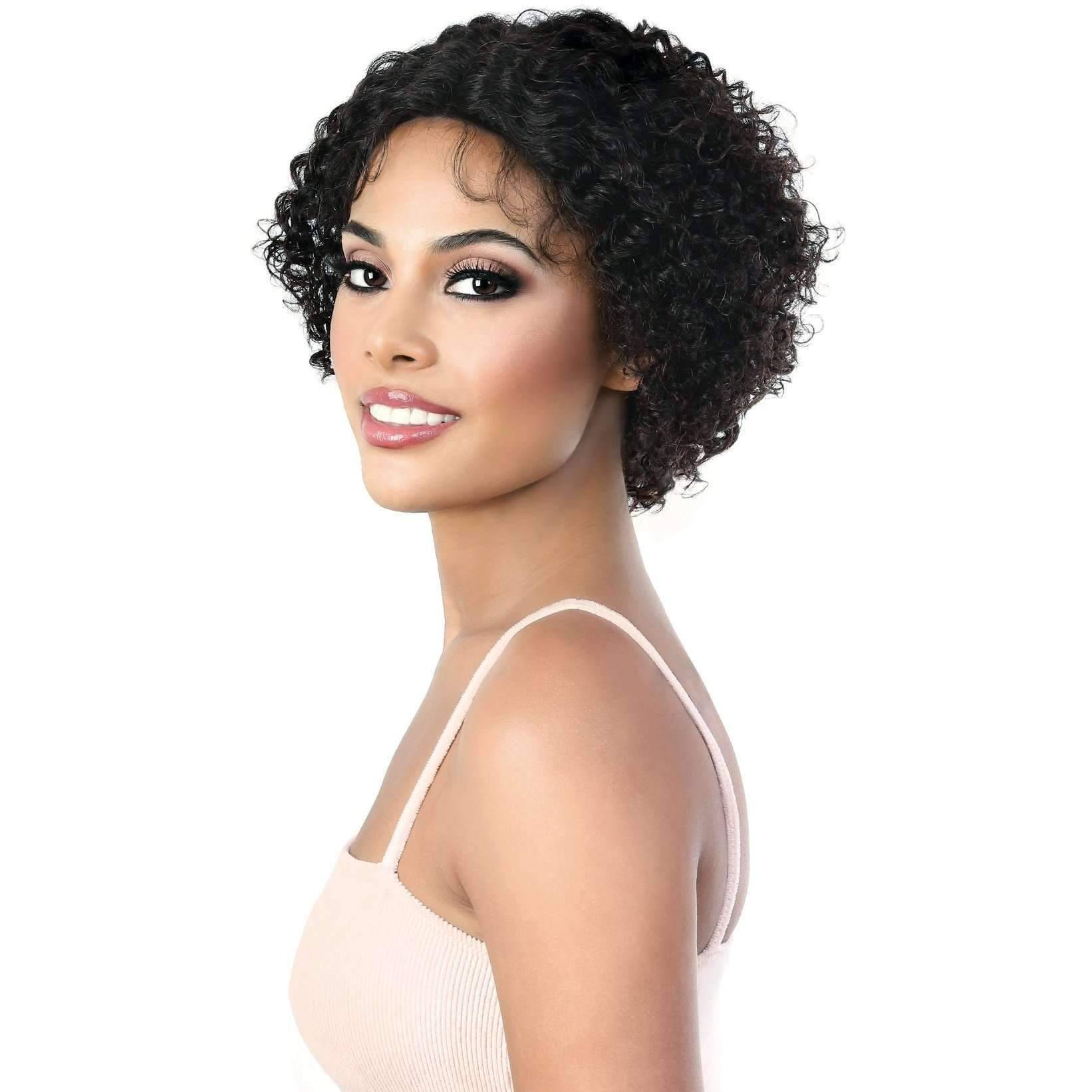 Hplpjojo Short Length Curly Virgin Remi Human Hair Wig Motown Tre 8164