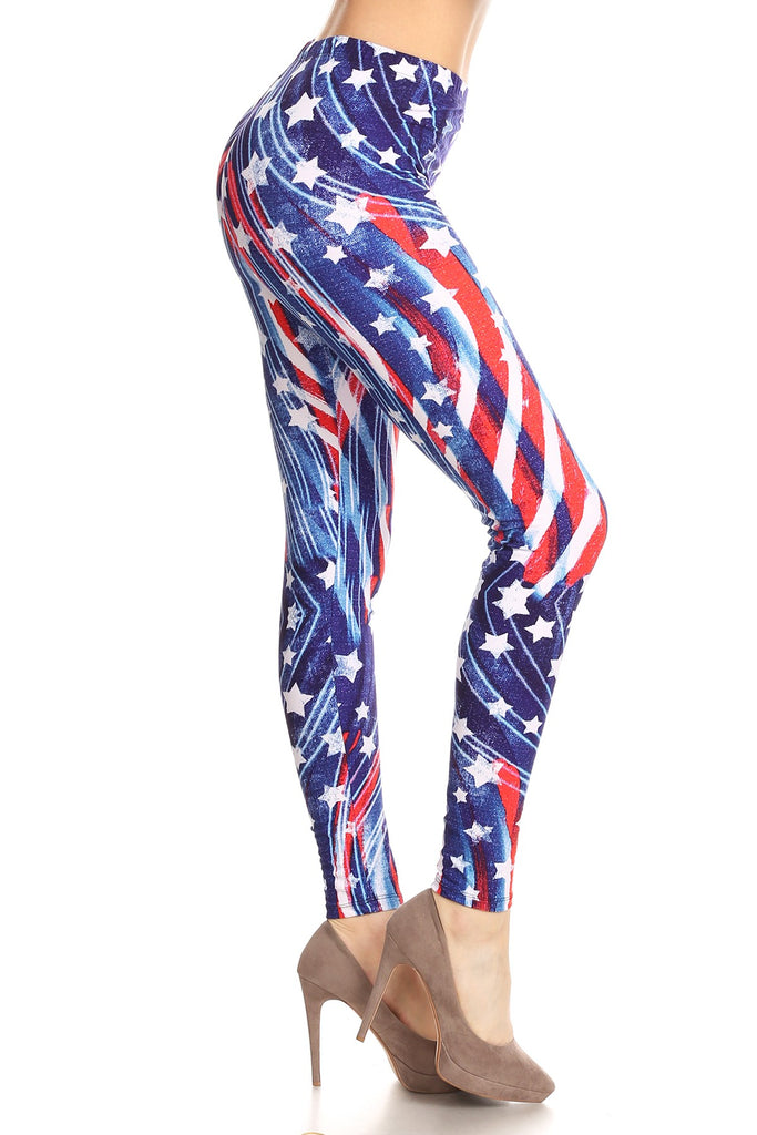 Red, White & Blue Stars & Stripes Leggings– Beyond Leggings