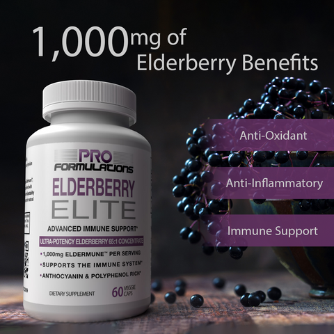 Elderberry Elite by ProFormulations contains 1000mg of Elderberry benefits