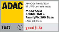 maxi cosi pebble 360 adac 