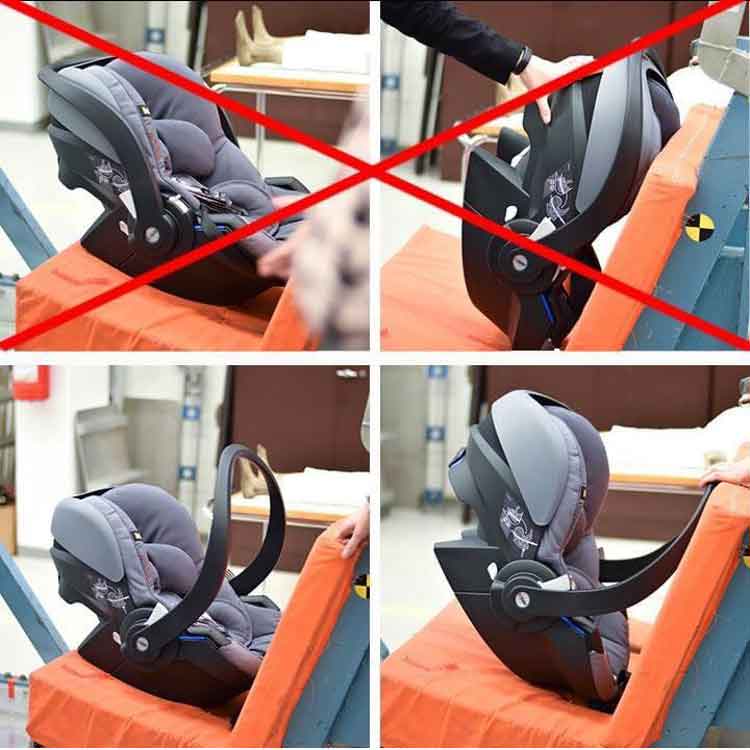 Handle bar upright on car seat