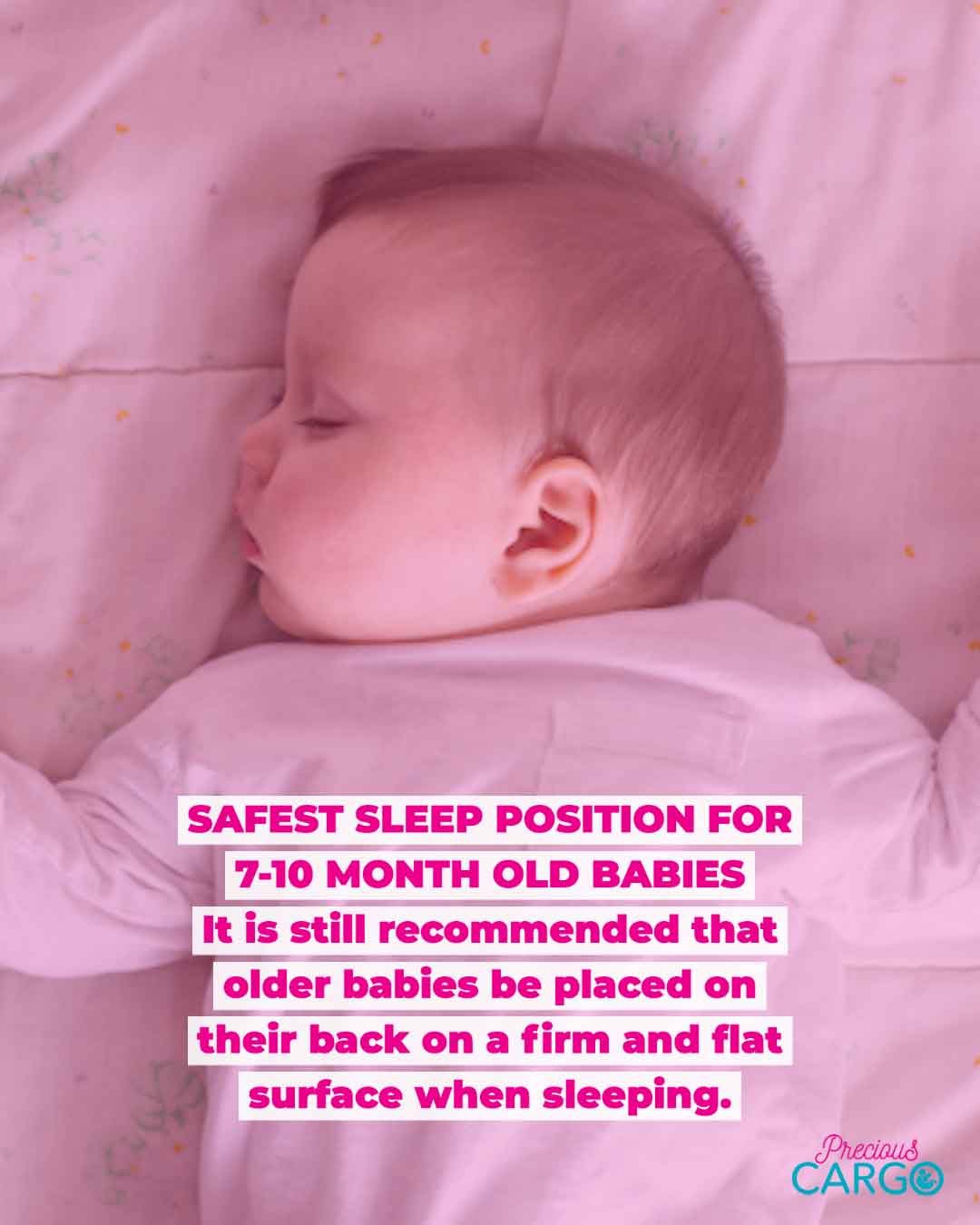 safest sleep position for 7-10 month old babies
