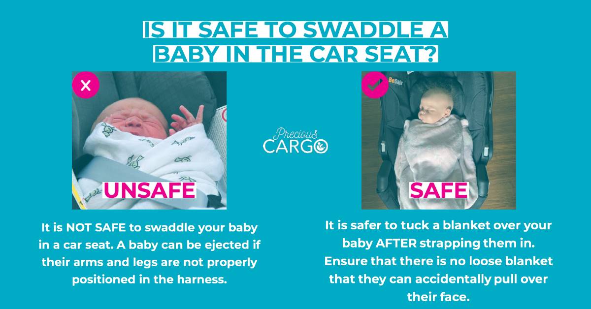 how to swaddle baby in car seat safely