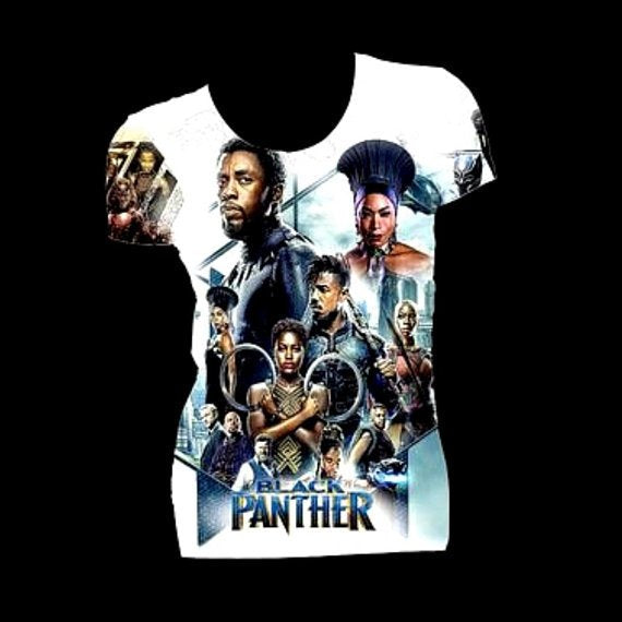 Black Panther Wakanda Forever Graphic Print White Fitted Crew Neck Tshirt