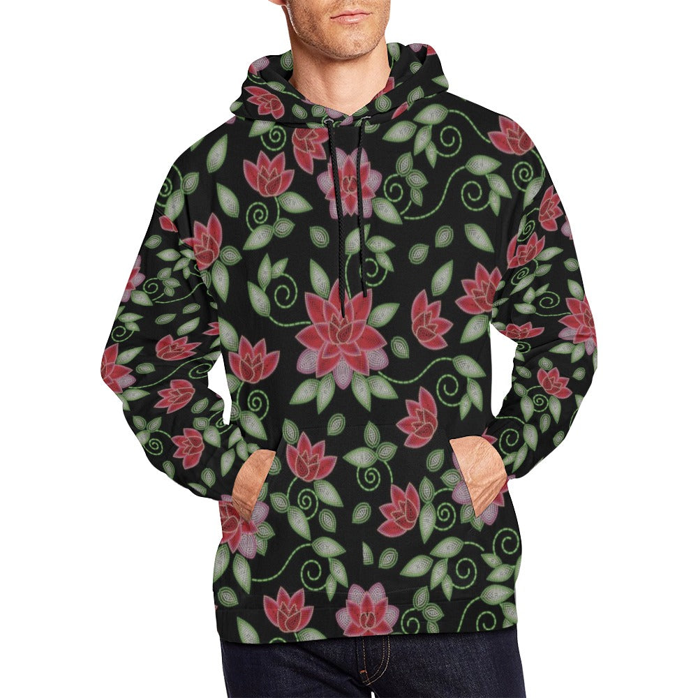 Purple Beaded Rose Hoodie for Men USA Size