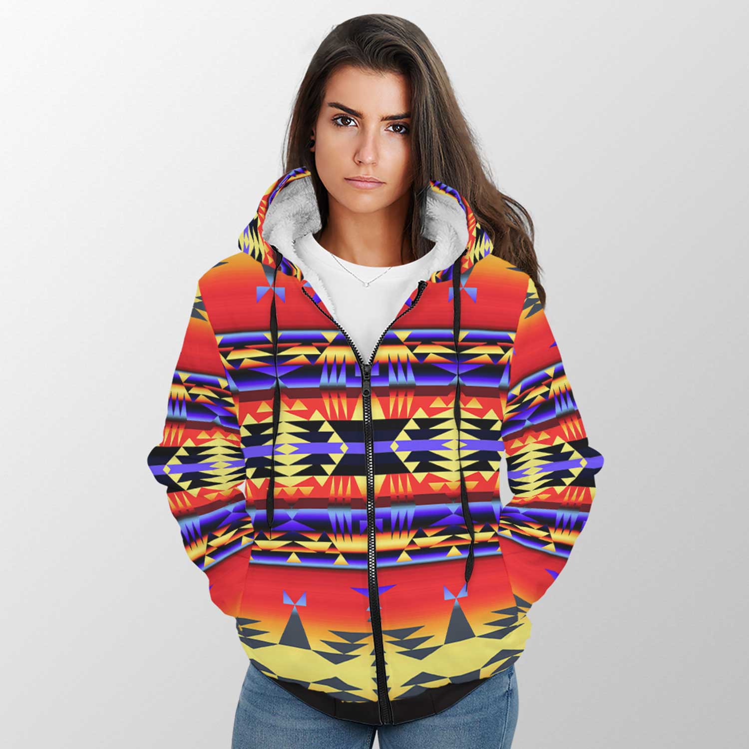 Between the San Juan Mountains Sherpa Hoodie – 49 Dzine